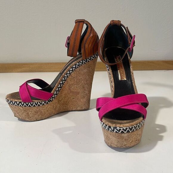Rupert Sanderson Wedge/Platform Sandals Size 38.5 - Picture 1 of 12